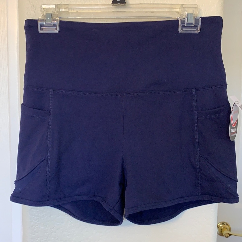NWT Bally High Rise Eclipse Coolmax Shorts Navy Women's Size XL